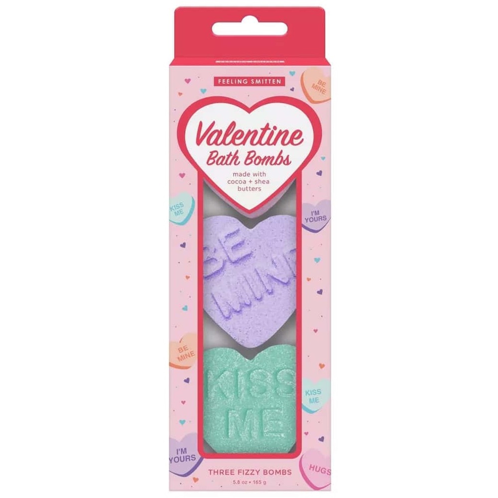 Feeling Dmitten Valentine Fizzy Conversation Hearts Bath Bombs 3pack NEW